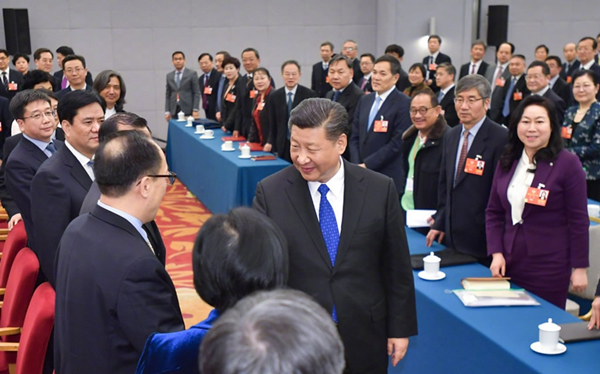 习近平看望政协委员:为决胜全面建成小康社会而团结奋斗